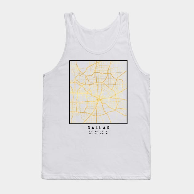 DALLAS TEXAS CITY STREET MAP ART Tank Top by deificusArt